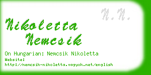 nikoletta nemcsik business card